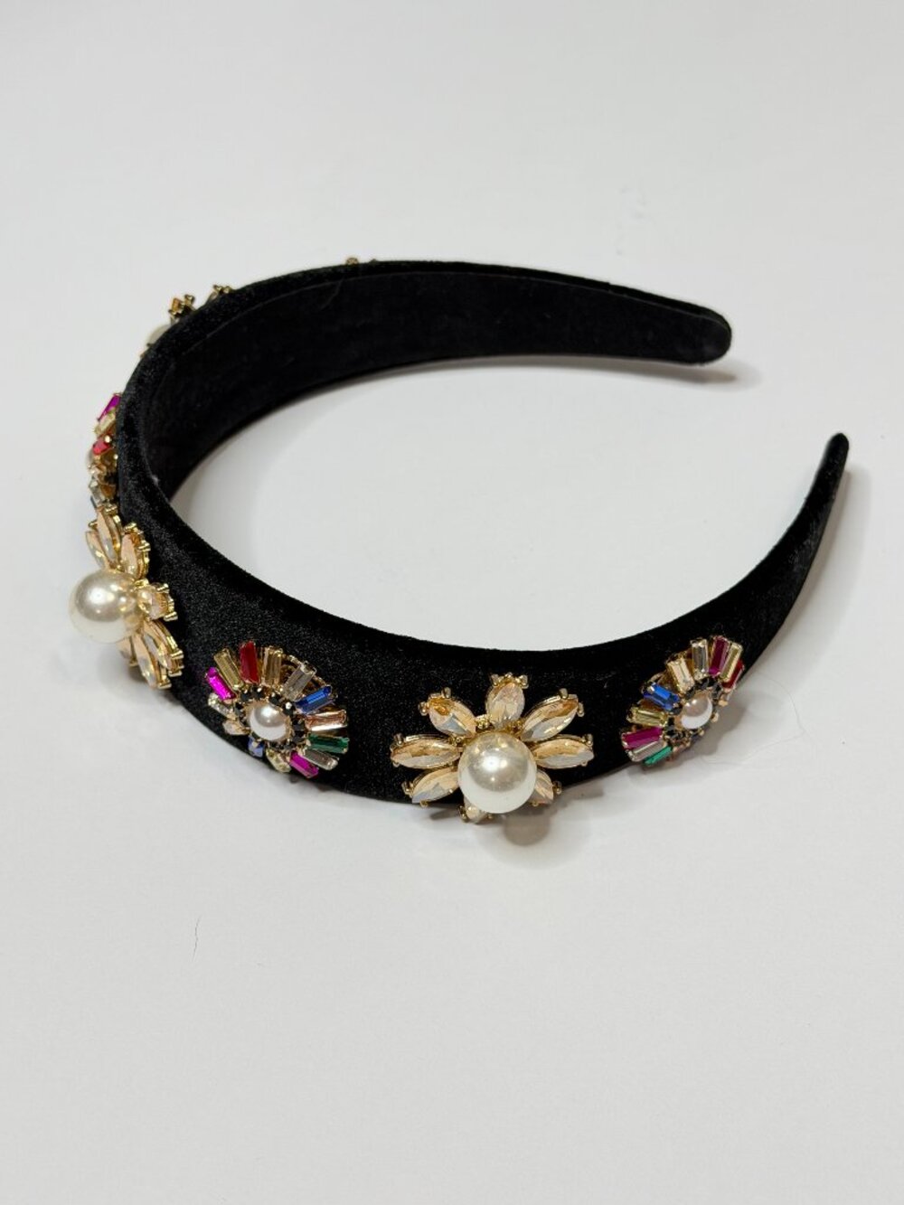 Black Velvet Jeweled Headband